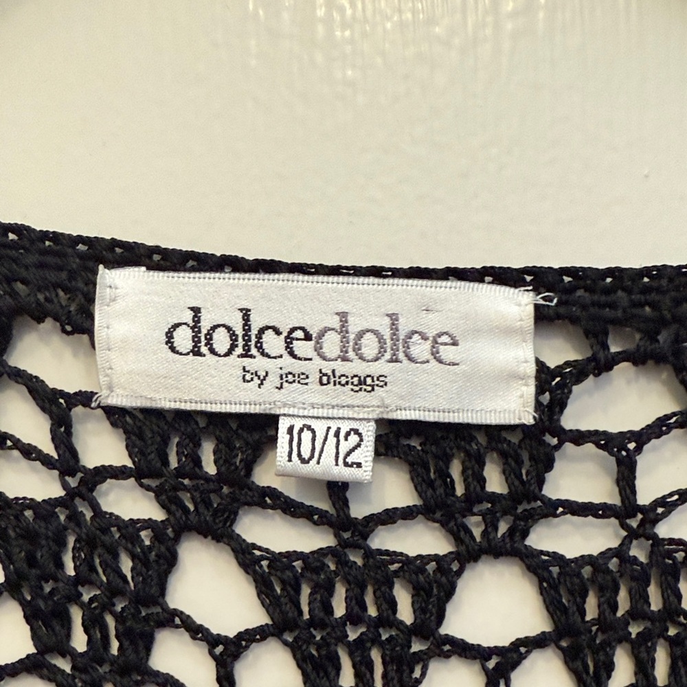 Vintage Dolcedolce by Joe Bloggs Elegant Black Crochet Cardigan - Picture 2 of 8